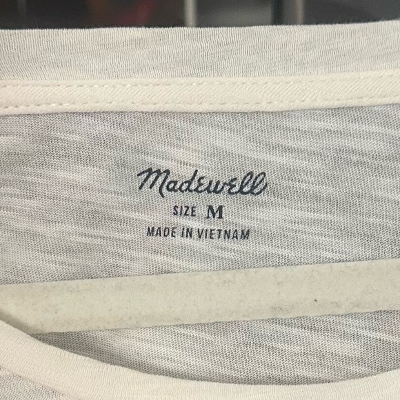 Madewell Embroidered Rainbow Heart Cream Slouchy Cotton Short Sleeve T Shirt - Picture 6 of 6